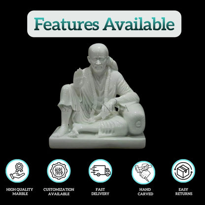 Sai Baba idol Marble for Temple and Home Pooja Room