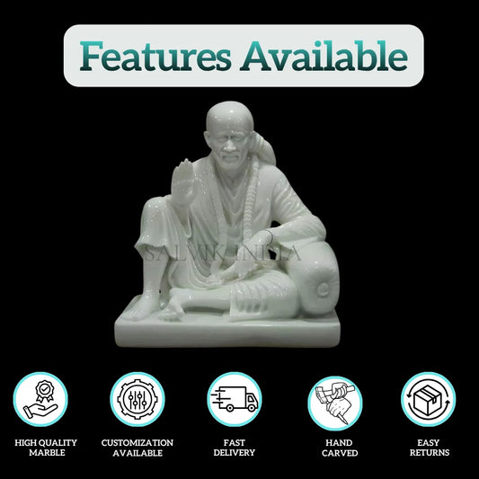 Sai Baba idol Marble for Temple and Home Pooja Room