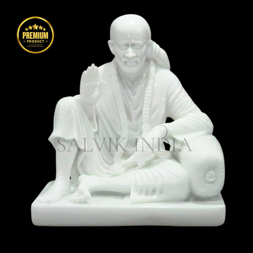 Sai Baba Idol Marble for Home – Handcrafted White Marble Murti by Salvik India