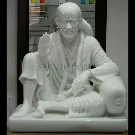 Sai Baba idol marble handcrafted white marble murti