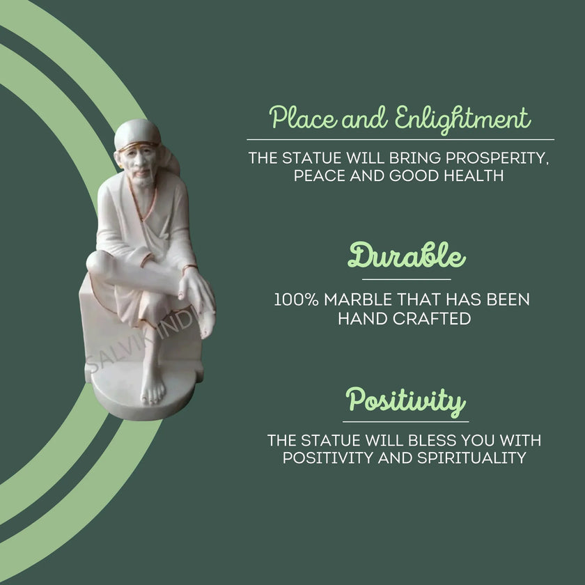 Sai Baba Marble Idol for temple pooja and home worship