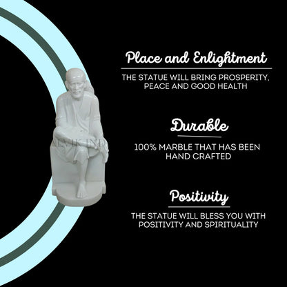 Big size Sai Baba marble murti for temple use