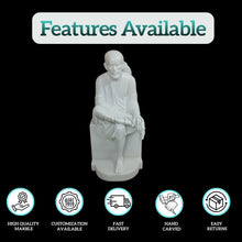 White marble Sai Baba murti handcrafted by Jaipur artisans