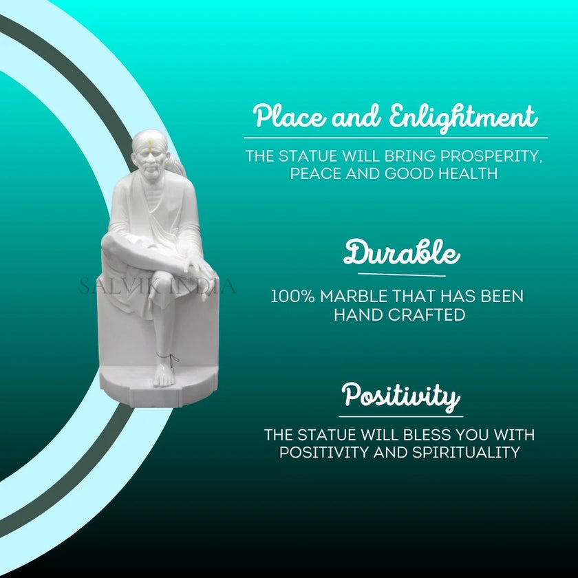 Sai Baba Marble Statue for temple pooja and home worship