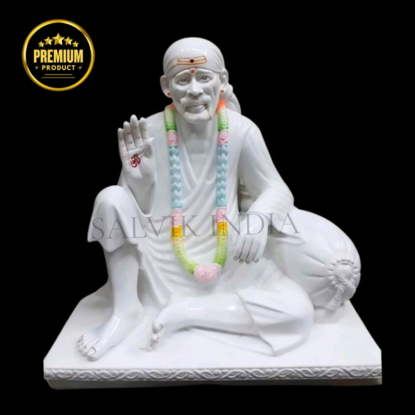 Sai Baba Statue 2 Feet – Handcrafted White Marble Idol by Salvik India