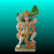 Sanjeevani Hanuman marble idol carrying mountain hand-painted Makrana marble sculpture