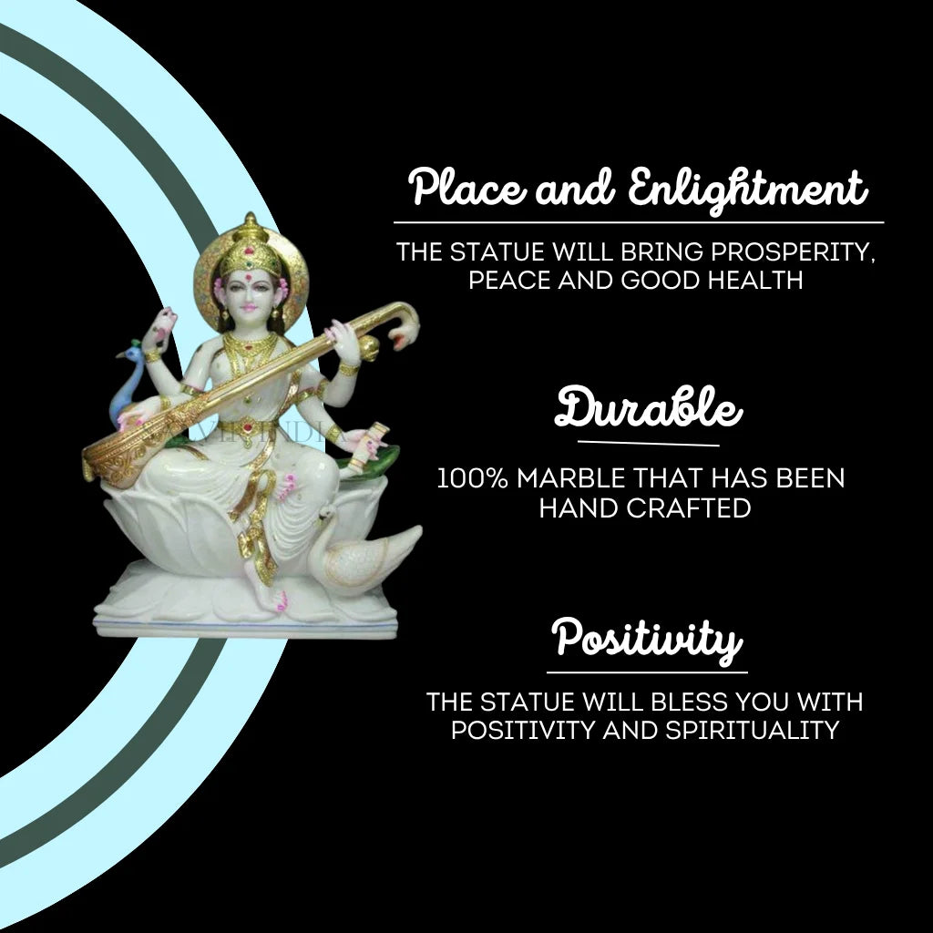 Premium Saraswati murti handcrafted sculpture for gifting
