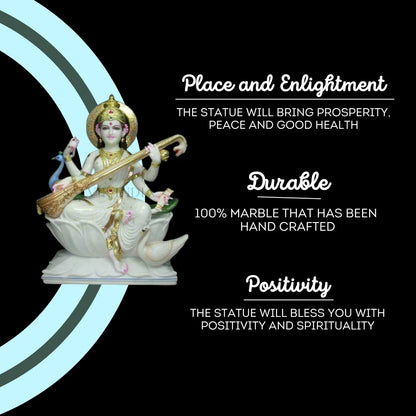 Premium Saraswati murti handcrafted sculpture for gifting