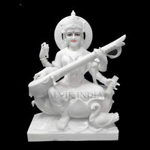 Buy Handcrafted Marble Saraswati Murti for Pooja Room