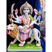 Sherawali Mata Murti Marble – Handcrafted Lion Riding statue