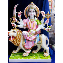 Sherawali Mata Murti Marble – Handcrafted Lion Riding statue