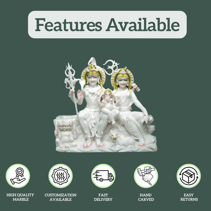 Shiv Parivar Marble Murti - Salvik | Marble Murti Manufacturers in India
