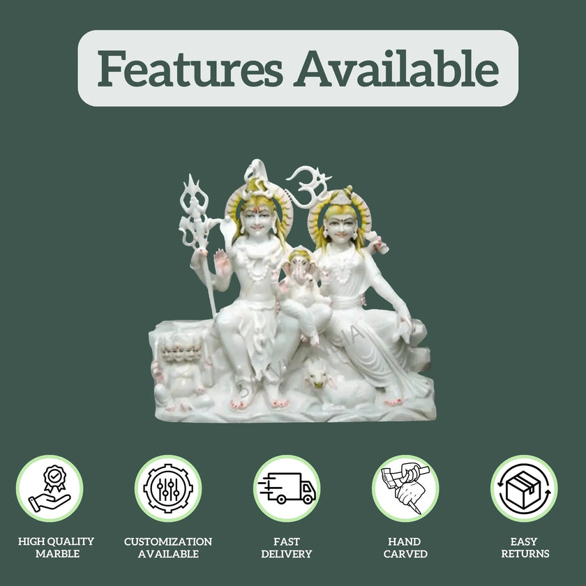 Shiv Parivar Marble Murti - Salvik | Marble Murti Manufacturers in India