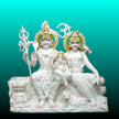 Shiv Parivar marble murti handcrafted in pure white marble