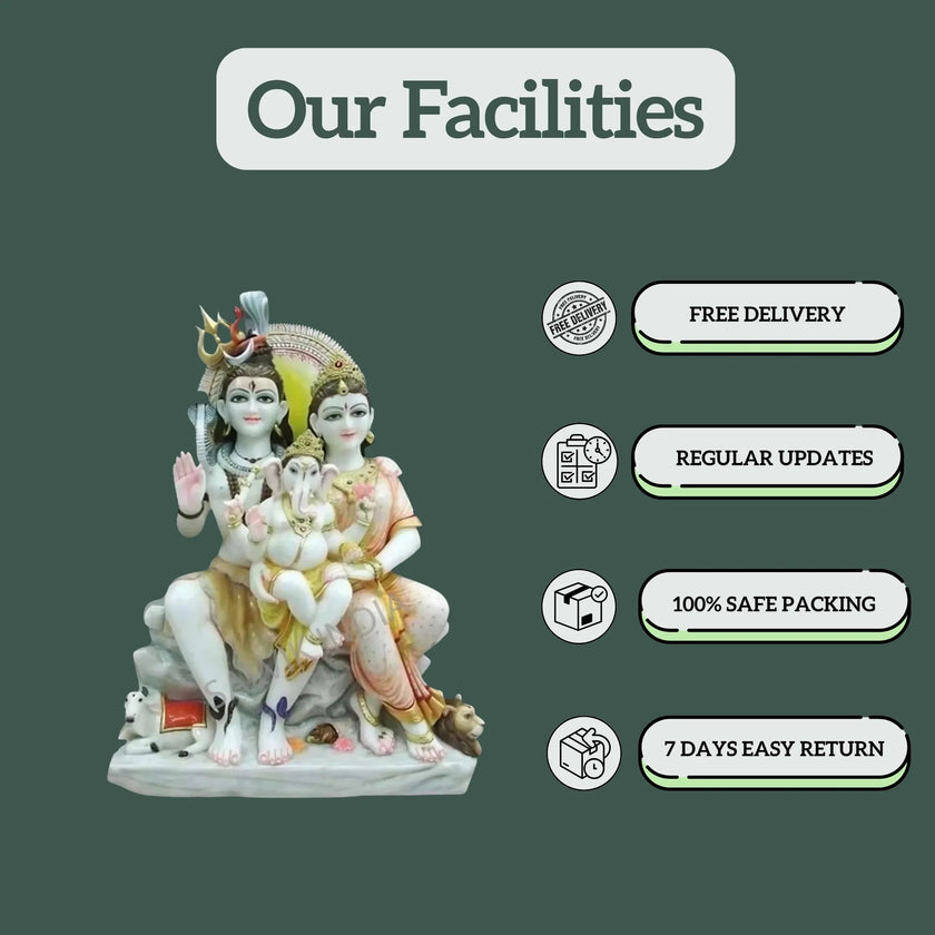 Shiv Parvati Marble Statue - Salvik | Marble Murti Manufacturers in India