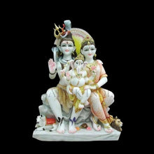 Shiv Parvati marble statue for home temple in white marble