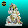 Shiv Parvati marble statue for home temple in white marble