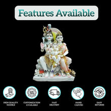 Shiv Parvati Marble Statue Side View – Handcrafted Murti for home temple