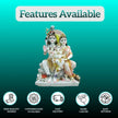 Shiva Parvati Marble Statue Side View – Handcrafted Murti for home temple