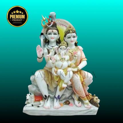 Shiv Parvati Marble Statue – Handcrafted Lord Shiva Parvati Murti for Home Temple