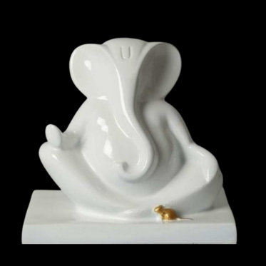 Shree White Marble Ganesh Statue for Home Temple