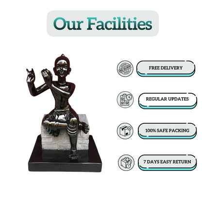 Shri Krishna Marble Statue close-up – Intricate carvings and premium marble finish