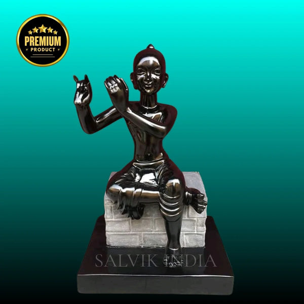 Shri Krishna Marble Statue side view – Detailed hand-carved craftsmanship