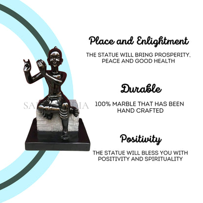 hri Krishna Marble Statue back view – Elegant and divine home décor