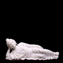 Sleeping Buddha marble statue 6 ft for home handcrafted from premium marble