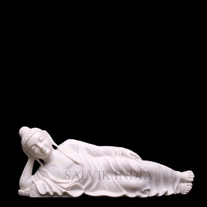 Sleeping Buddha marble statue 6 ft for home handcrafted from premium marble