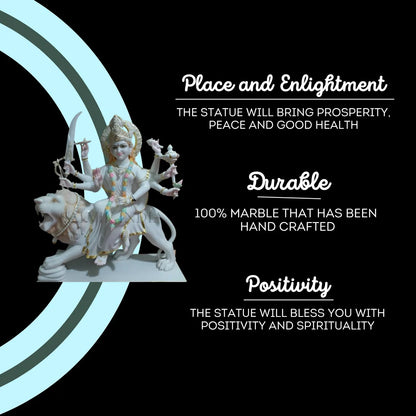 Durga Maa Marble Idol for Home - Handcrafted marble statue & Murti