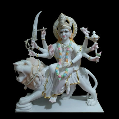 small durga marble murti for home temple compact makrana idol