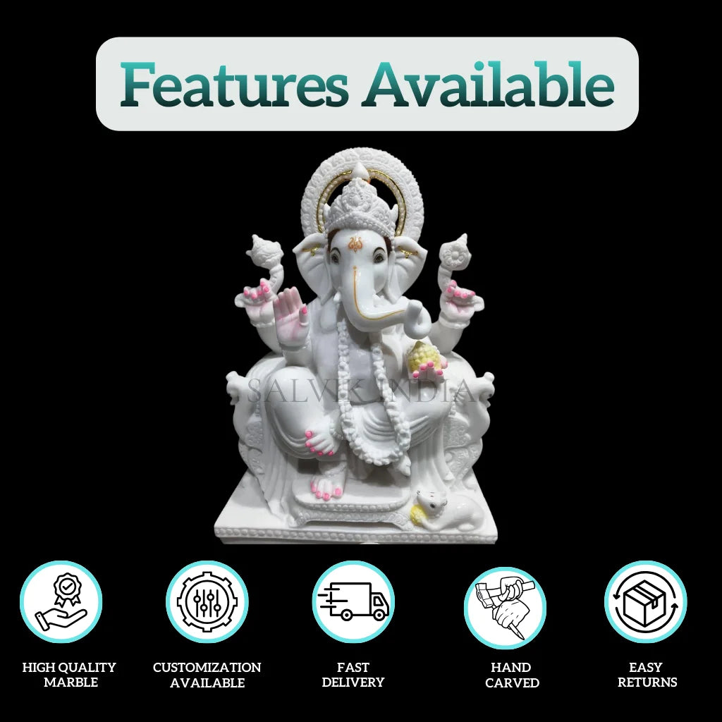 Small Ganesh marble idol for home