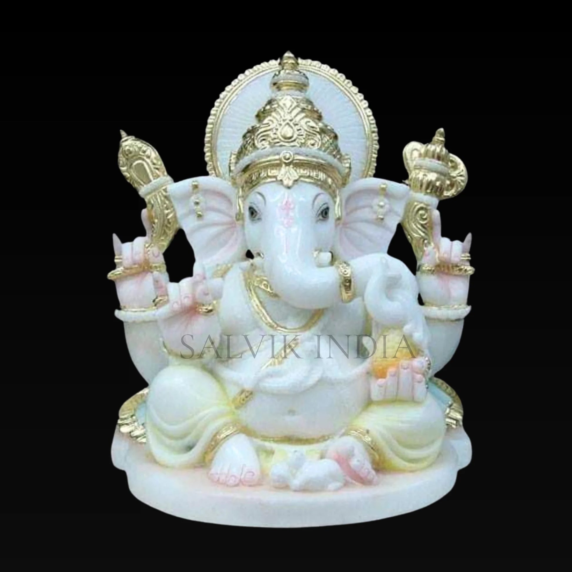 Small Marble Ganesh Murti (6 - 24 Inch) - Salvik | Marble Murti Manufacturers in India