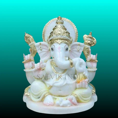 Small Marble Ganesh Murti (6 - 24 Inch) - Salvik | Marble Murti Manufacturers in India