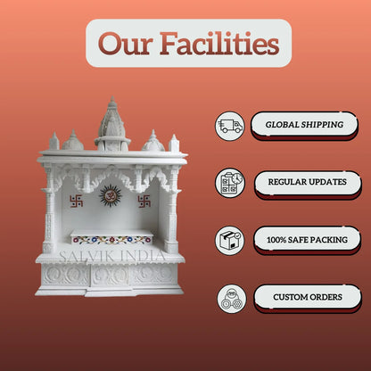 small marble mandir for flats home temple setup