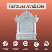 small marble temple front view with storage drawers for home