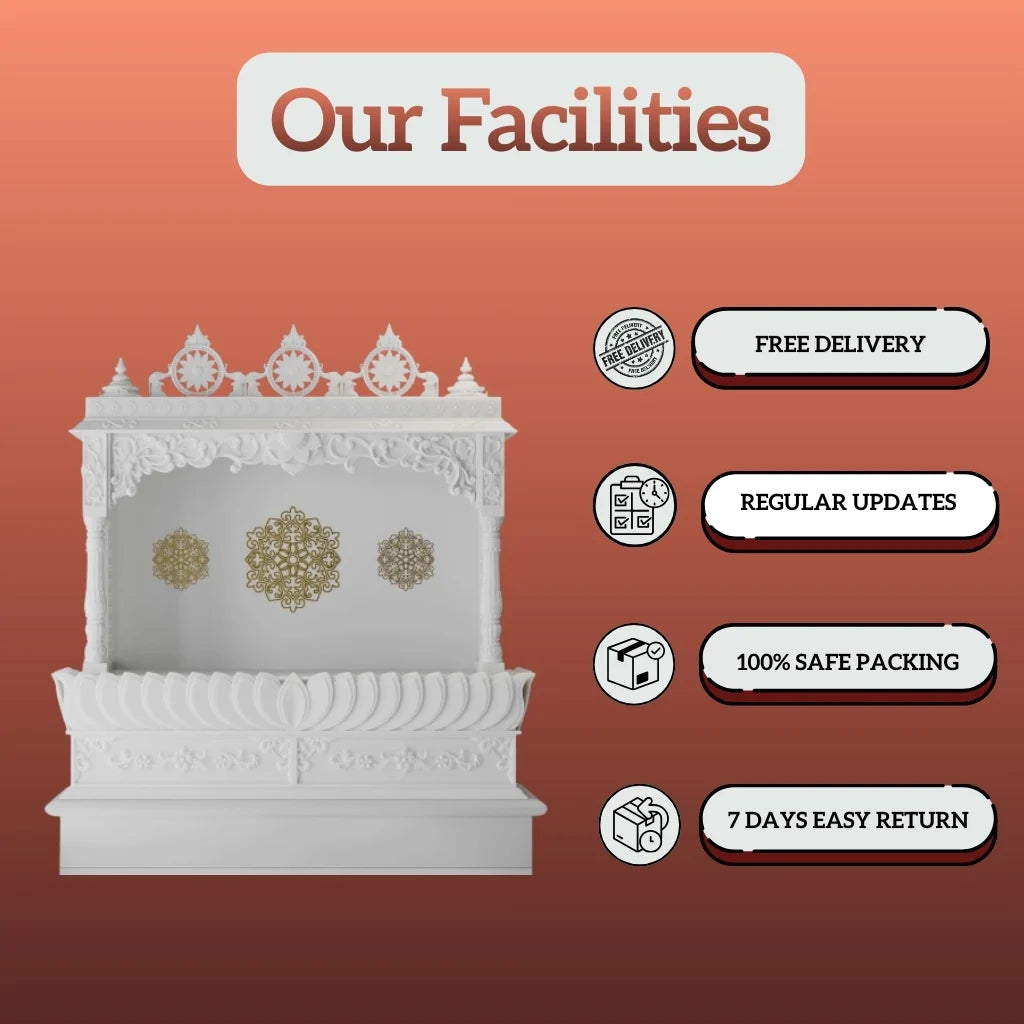 small marble temple side design for home pooja room