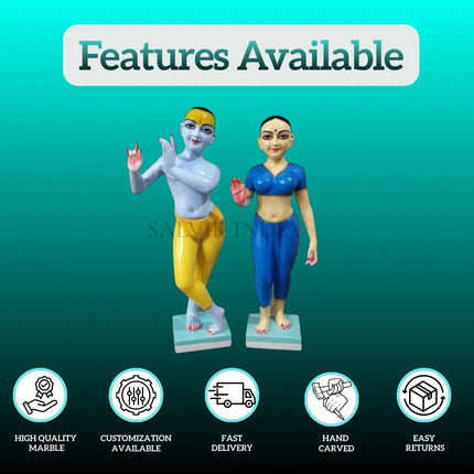 Small Radha Krishna Marble Murti for gifting