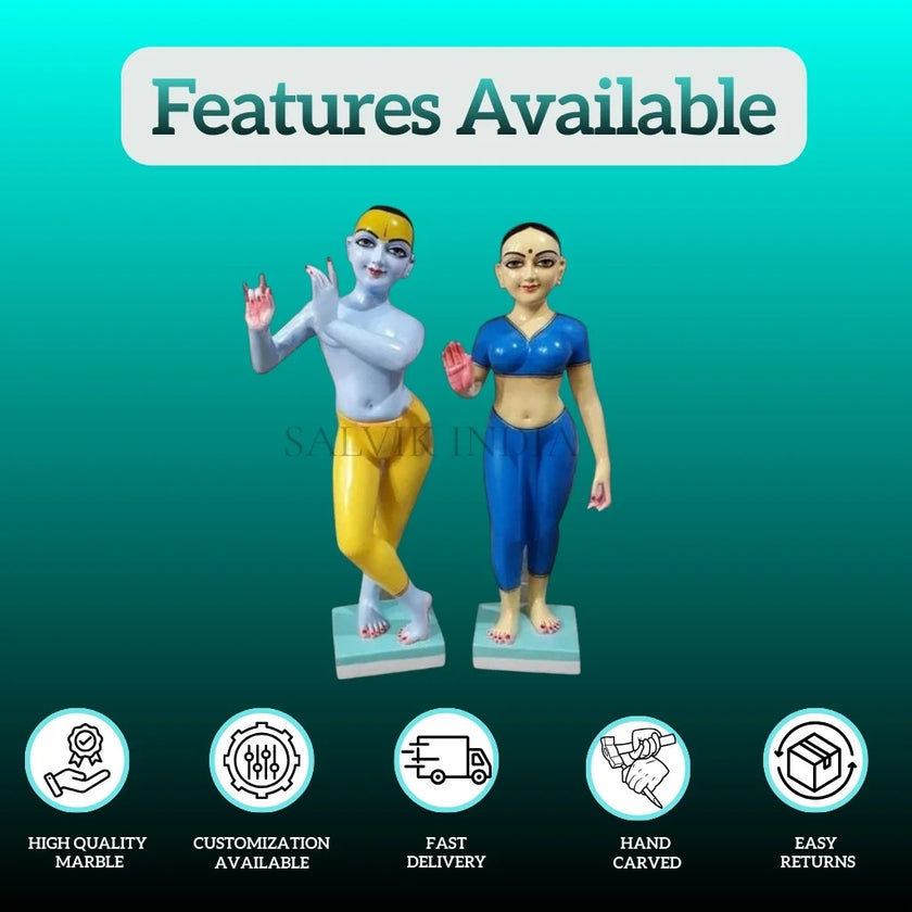 Small Radha Krishna Marble Murti for gifting