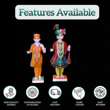 Handcrafted Swami Narayan Marble Idol with detailed carving