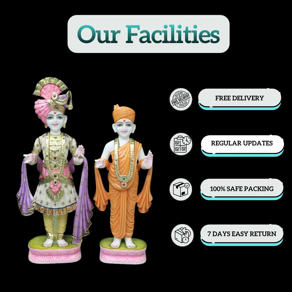 Swaminarayan Marble Idol with divine craftsmanship