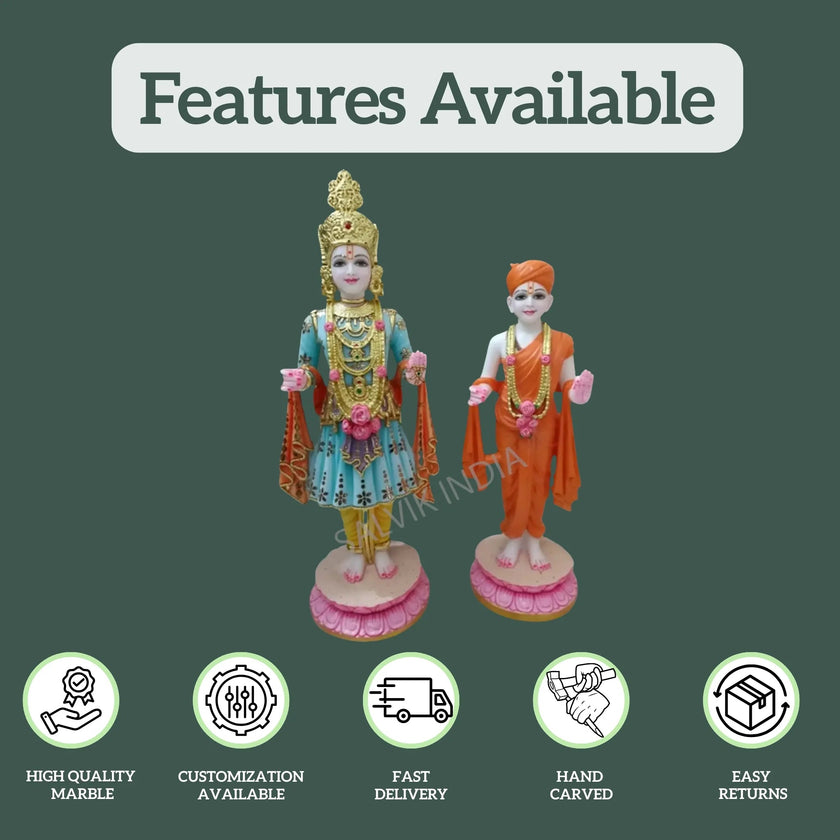 Swaminarayan Marble Statue - Handcrafted Divine Idols - Salvik | Marble Murti Manufacturers in India