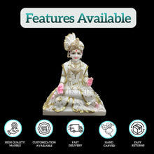 Swaminarayan Marble Statue in 12 Inch to 60 Inch - Salvik | Marble Murti Manufacturers in India