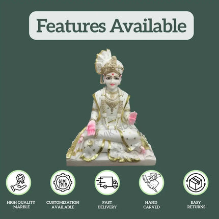Swaminarayan marble statue in 12 Inch to 60 Inch 1