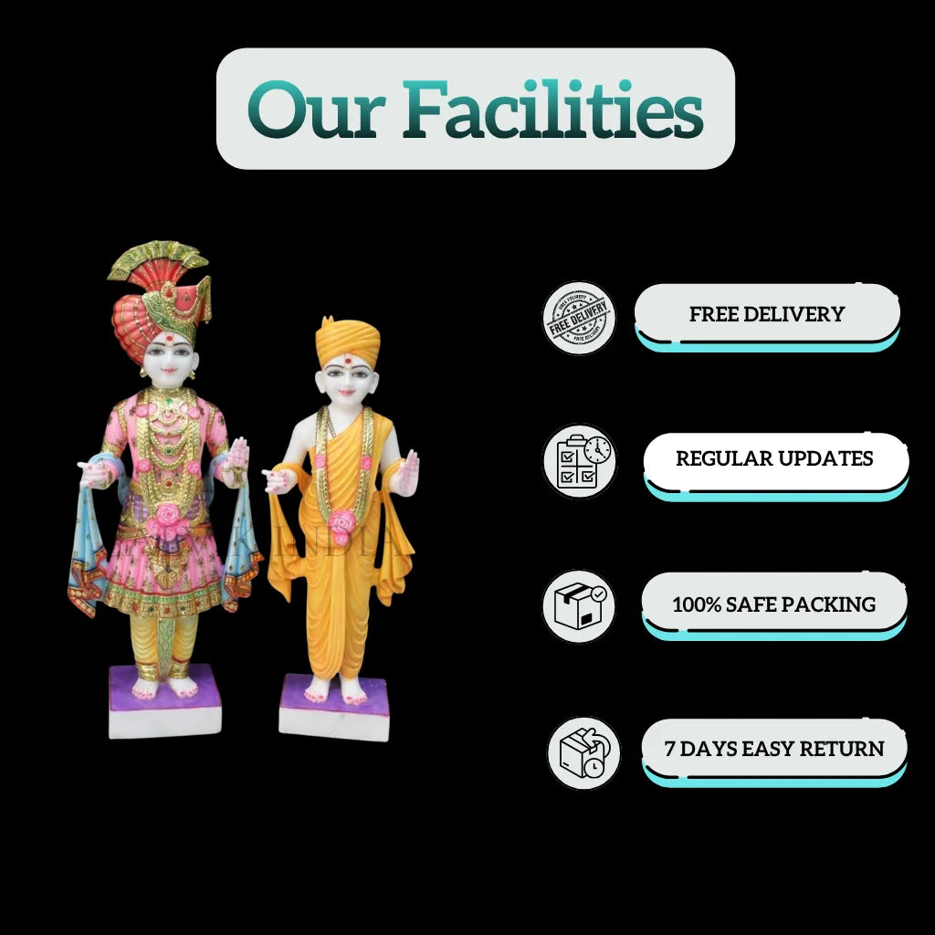 white marble Swaminarayan Murti made in Jaipur