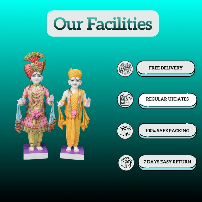 white marble Swaminarayan Murti made in Jaipur