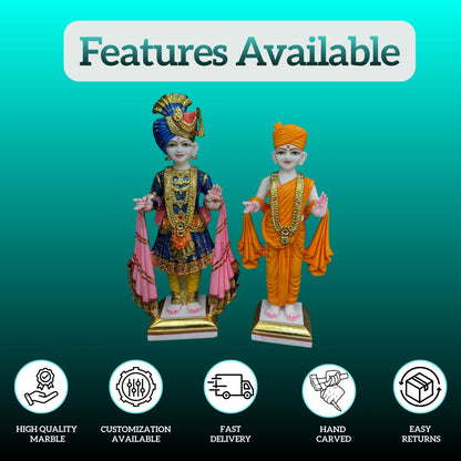 Handcrafted Swaminarayan Murti for Home Temple in Makrana Marble