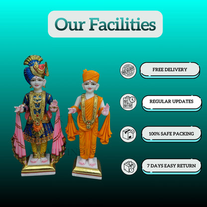 Handcrafted Swaminarayan Murti for Home Temple in Makrana Marble