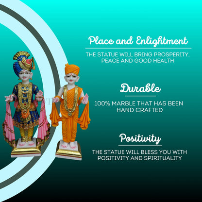 Handcrafted Swaminarayan Murti for Home Temple in Makrana Marble